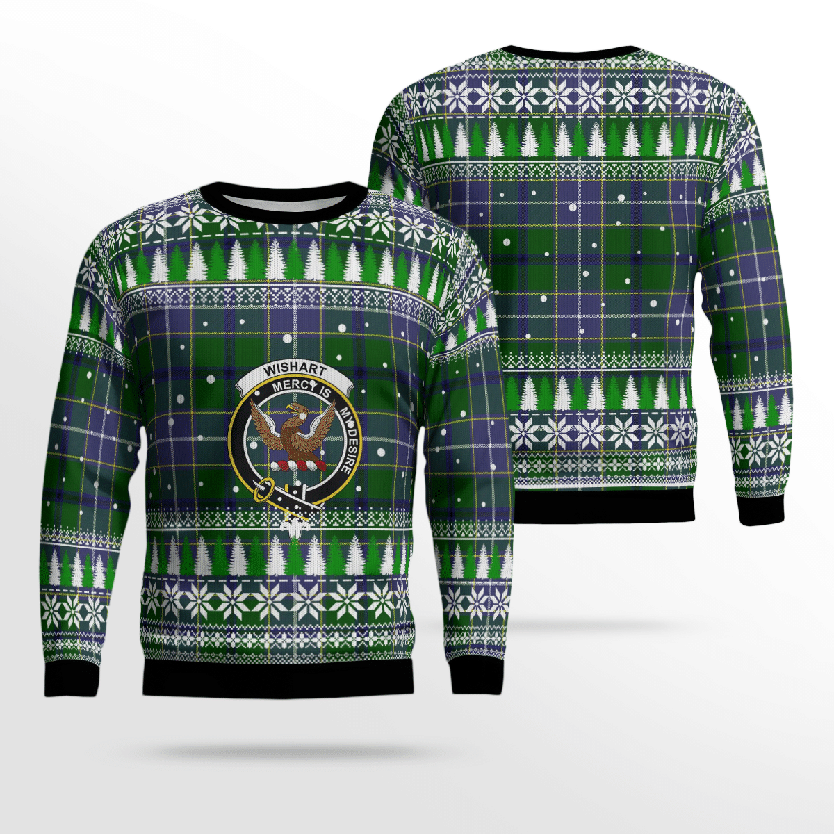 Clan Wishart Hunting Crest Tartan Christmas Ugly Sweater TA75 Wishart Hunting Crest Tartan Tartan Ugly Sweater   