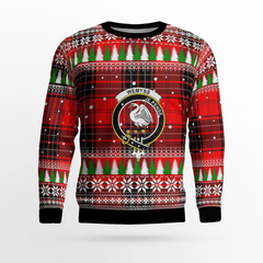 Clan Wemyss Modern Crest Tartan Christmas Ugly Sweater LE63 Wemyss Modern Crest Tartan Tartan Ugly Sweater   