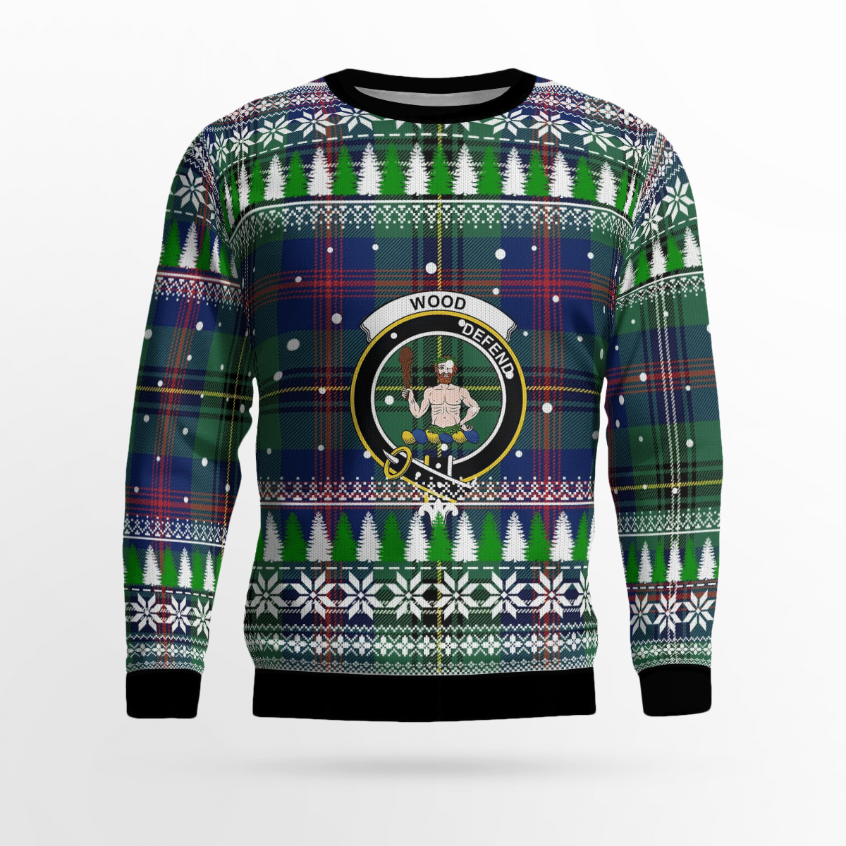 Clan Wood Modern Crest Tartan Christmas Ugly Sweater HP76 Wood Modern Crest Tartan Tartan Ugly Sweater   