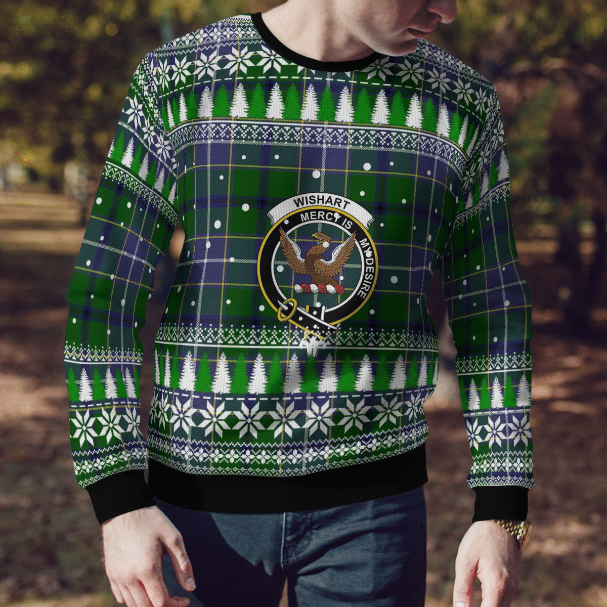 Clan Wishart Hunting Crest Tartan Christmas Ugly Sweater TA75 Wishart Hunting Crest Tartan Tartan Ugly Sweater   