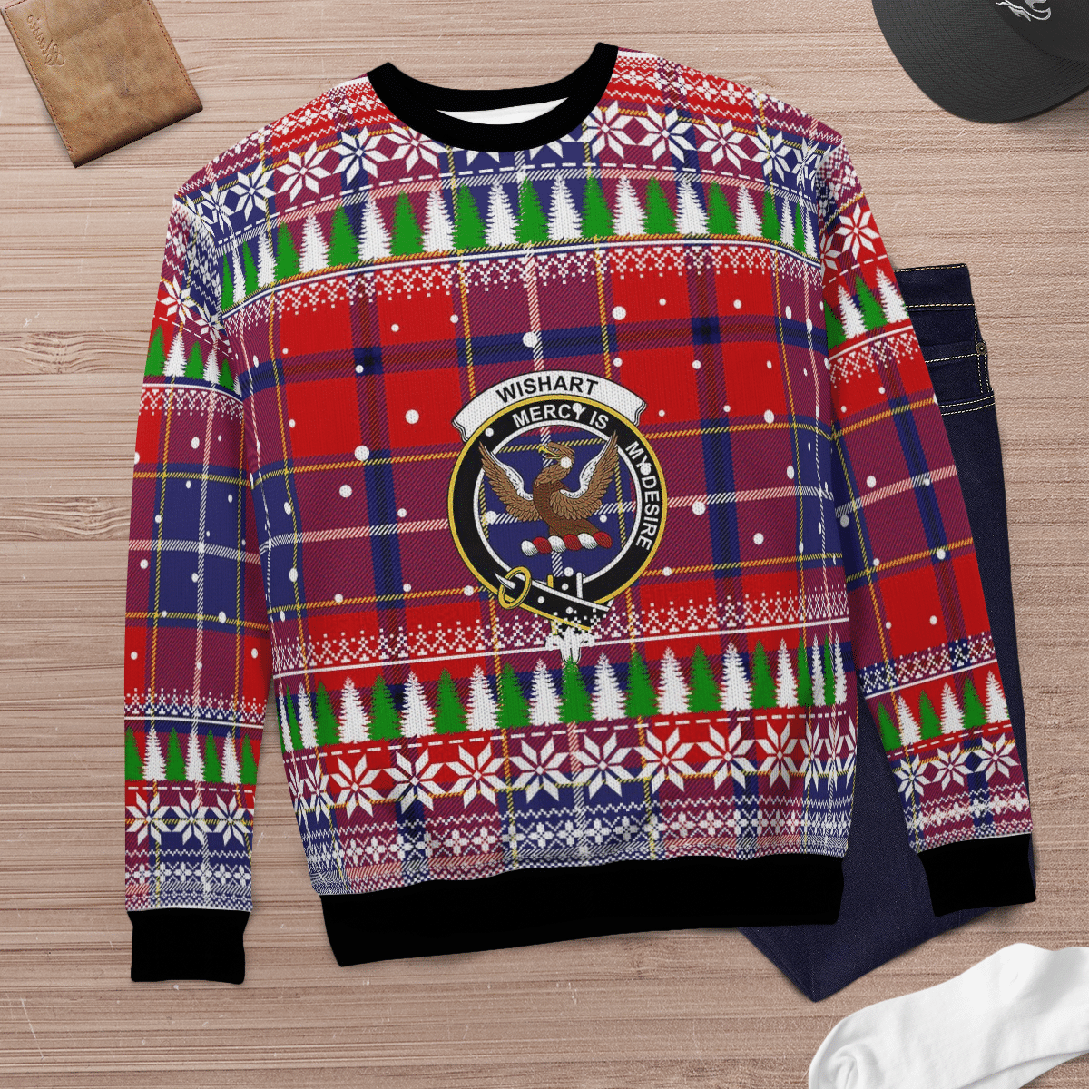 Clan Wishart Dress Crest Tartan Christmas Ugly Sweater MM62 Wishart Dress Crest Tartan Tartan Ugly Sweater   