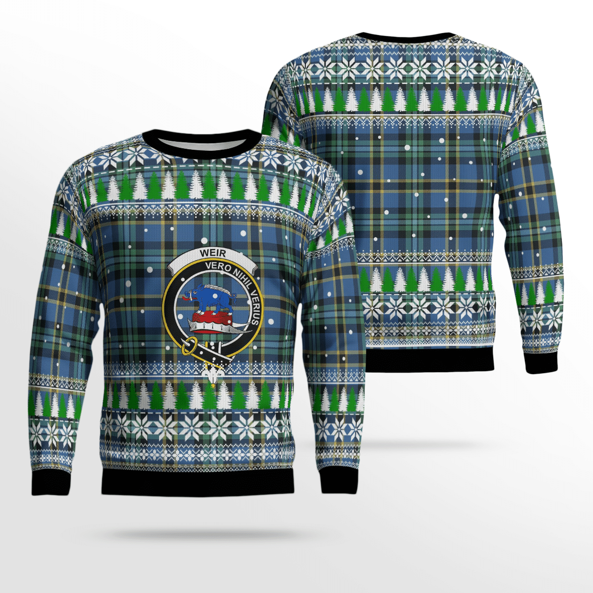 Clan Weir Ancient Crest Tartan Christmas Ugly Sweater VV61 Weir Ancient Crest Tartan Tartan Ugly Sweater   