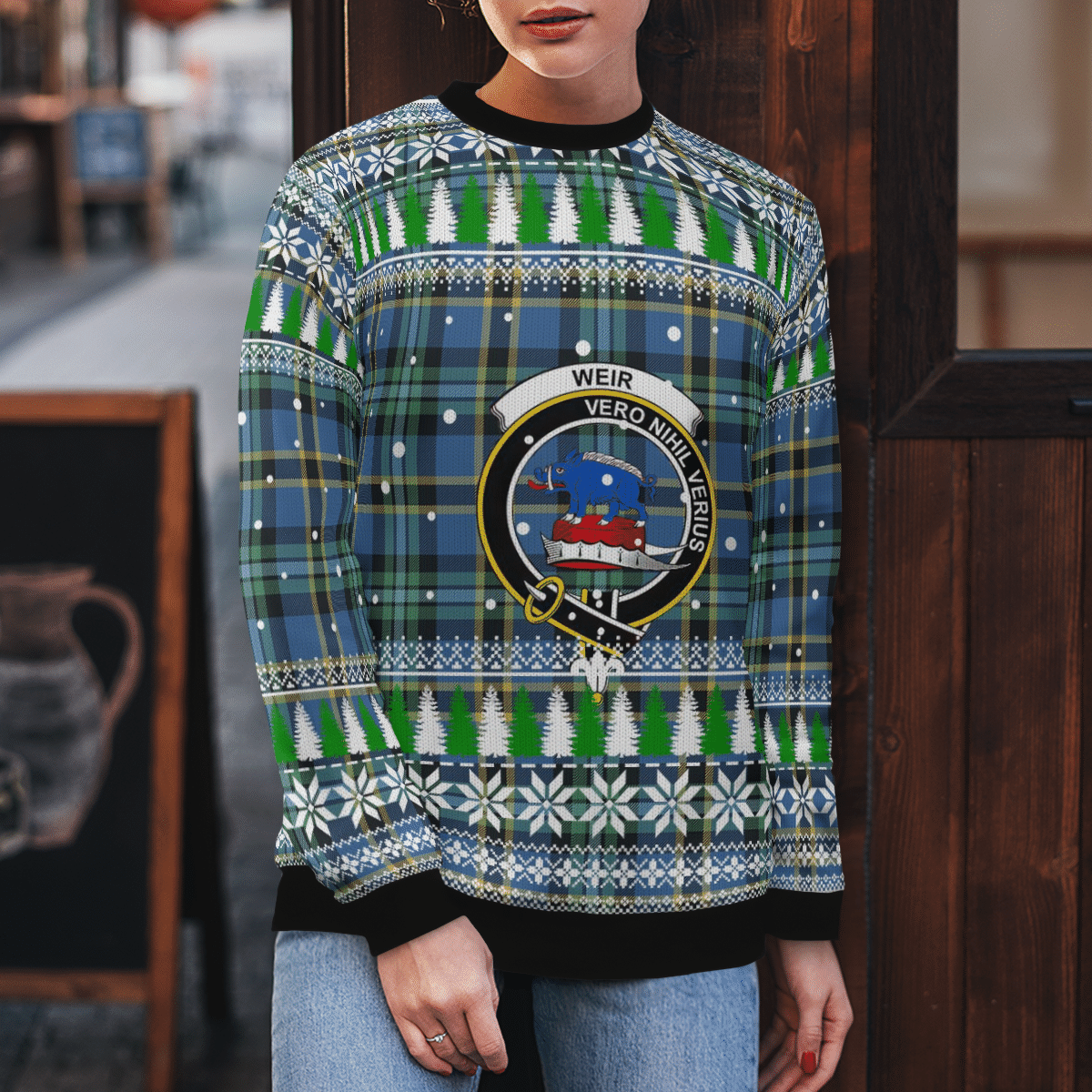 Clan Weir Ancient Crest Tartan Christmas Ugly Sweater VV61 Weir Ancient Crest Tartan Tartan Ugly Sweater   