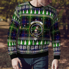 Clan Watson Modern Crest Tartan Christmas Ugly Sweater DX83 Watson Modern Crest Tartan Tartan Ugly Sweater   