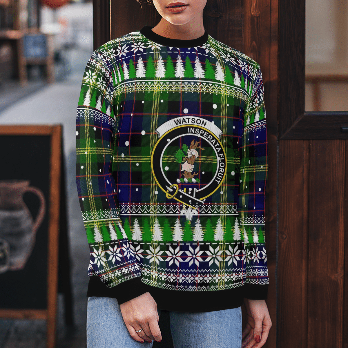 Clan Watson Modern Crest Tartan Christmas Ugly Sweater DX83 Watson Modern Crest Tartan Tartan Ugly Sweater   