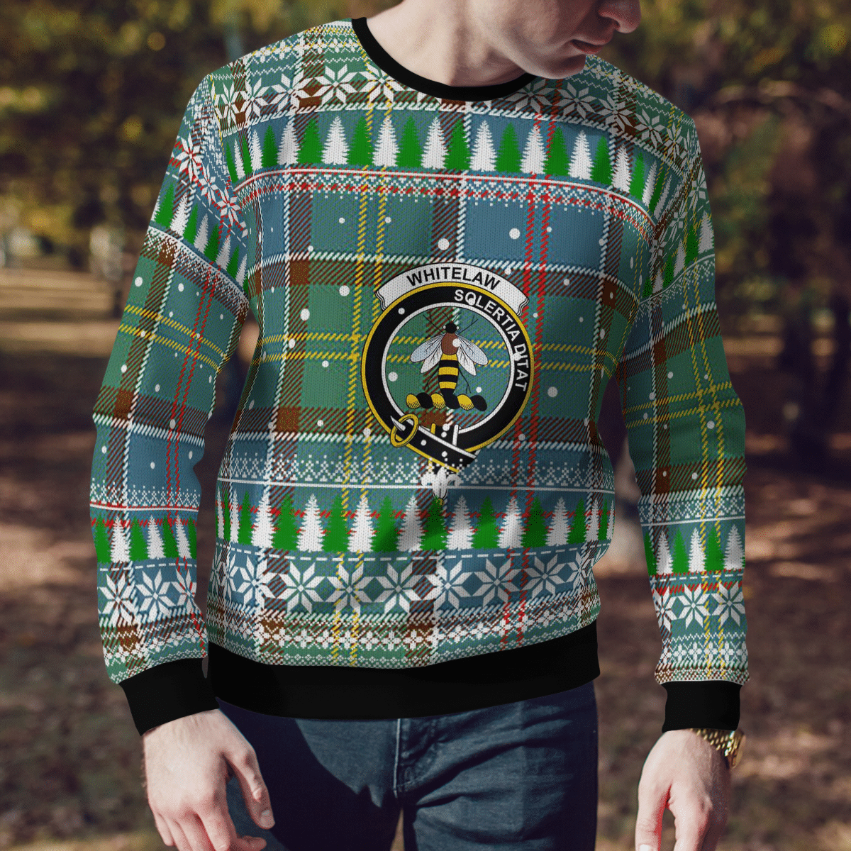 Clan Whitelaw Crest Tartan Christmas Ugly Sweater SQ13 Whitelaw Crest Tartan Tartan Ugly Sweater   