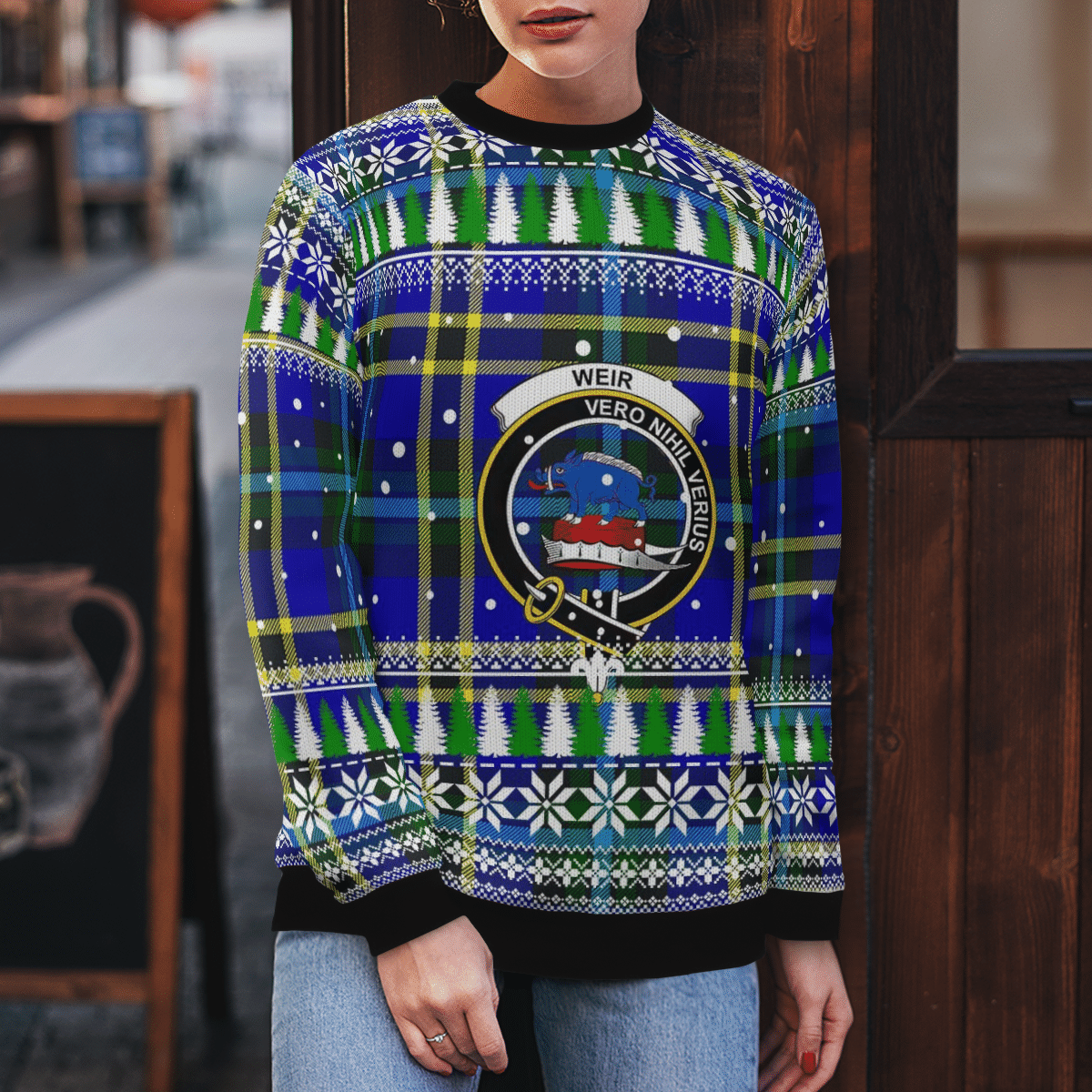 Clan Weir Modern Crest Tartan Christmas Ugly Sweater IT85 Weir Modern Crest Tartan Tartan Ugly Sweater   