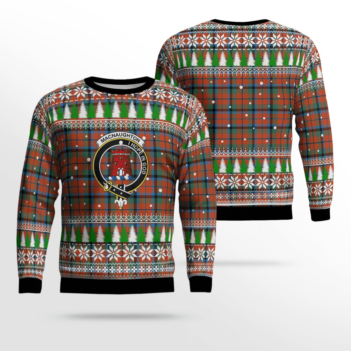 Clan MacNaughton Ancient Crest Tartan Christmas Ugly Sweater BM36 MacNaughton Ancient Crest Tartan Tartan Ugly Sweater   