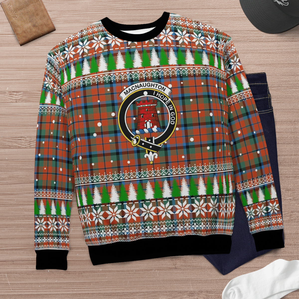 Clan MacNaughton Ancient Crest Tartan Christmas Ugly Sweater BM36 MacNaughton Ancient Crest Tartan Tartan Ugly Sweater   