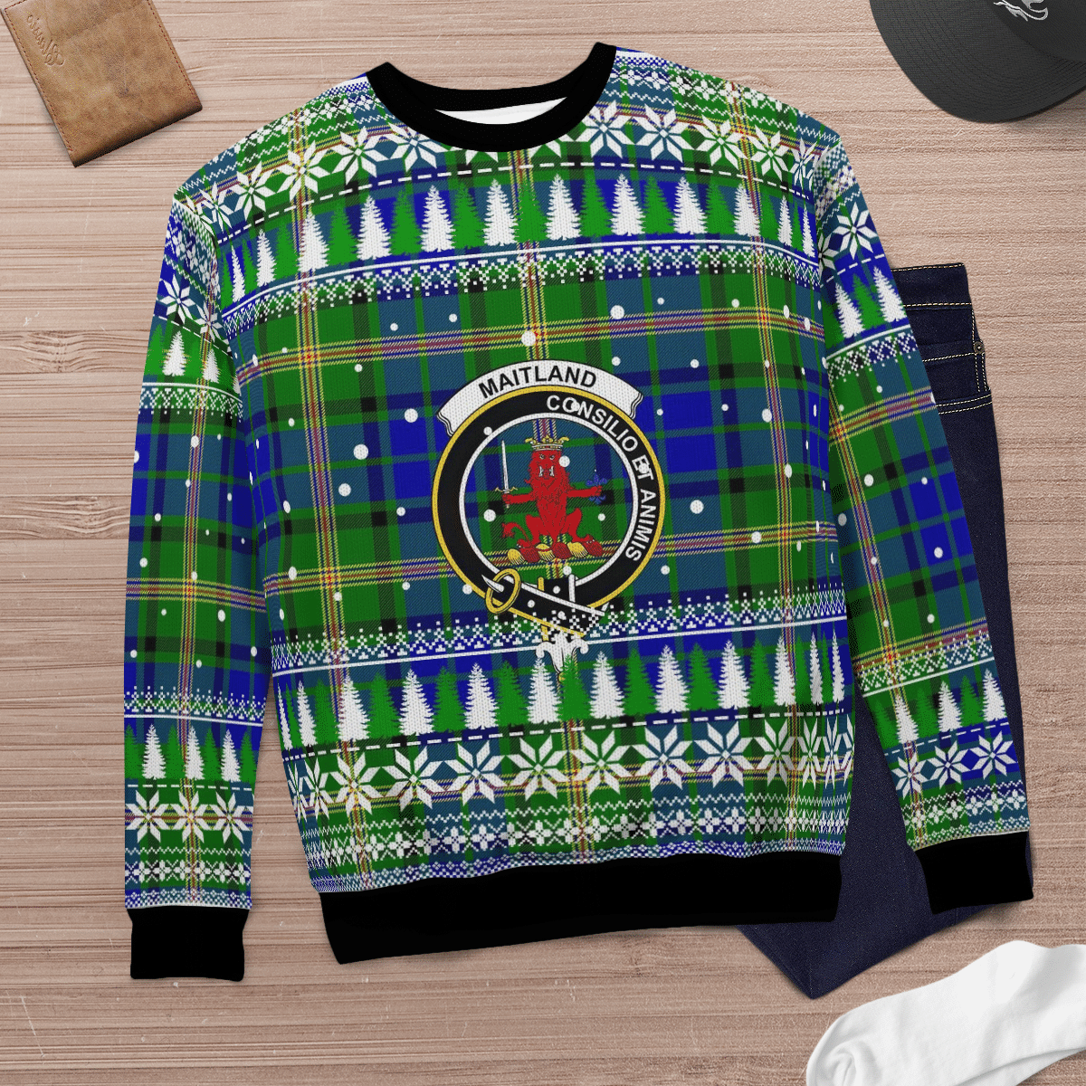 Clan Maitland Crest Tartan Christmas Ugly Sweater DG16 Maitland Crest Tartan Tartan Ugly Sweater   