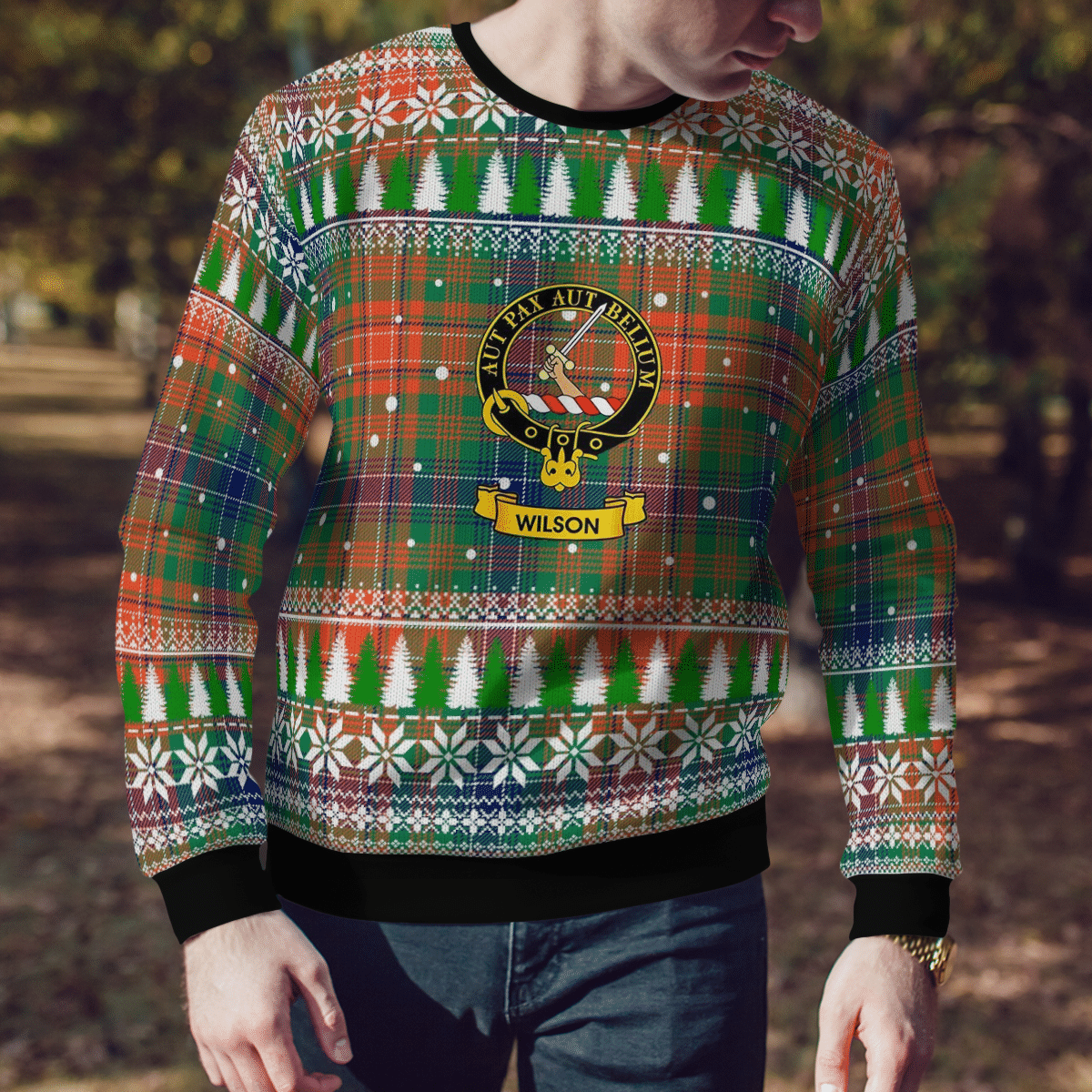 Clan Wilson Ancient Crest Tartan Christmas Ugly Sweater RP80 Wilson Ancient Crest Tartan Tartan Ugly Sweater   