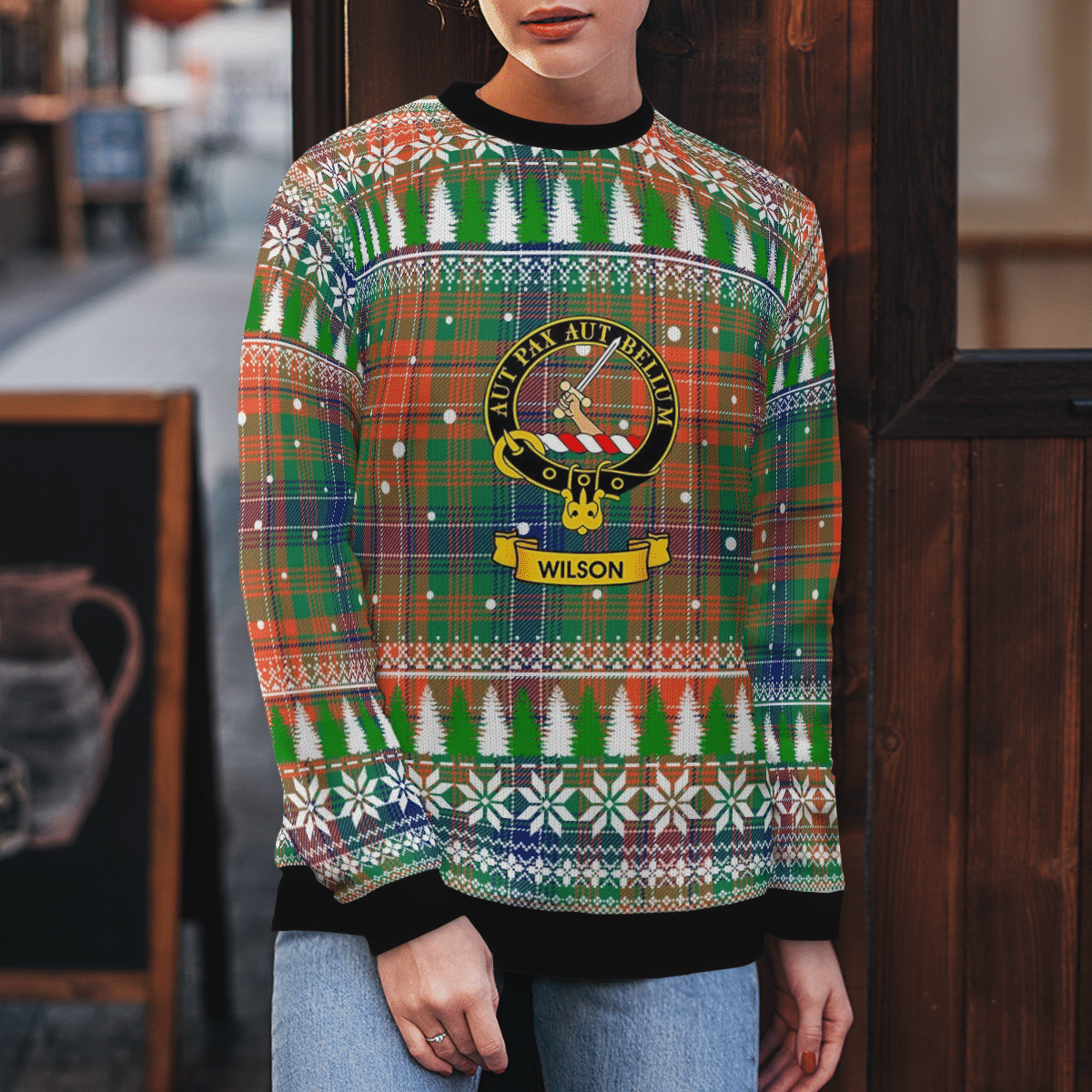 Clan Wilson Ancient Crest Tartan Christmas Ugly Sweater RP80 Wilson Ancient Crest Tartan Tartan Ugly Sweater   