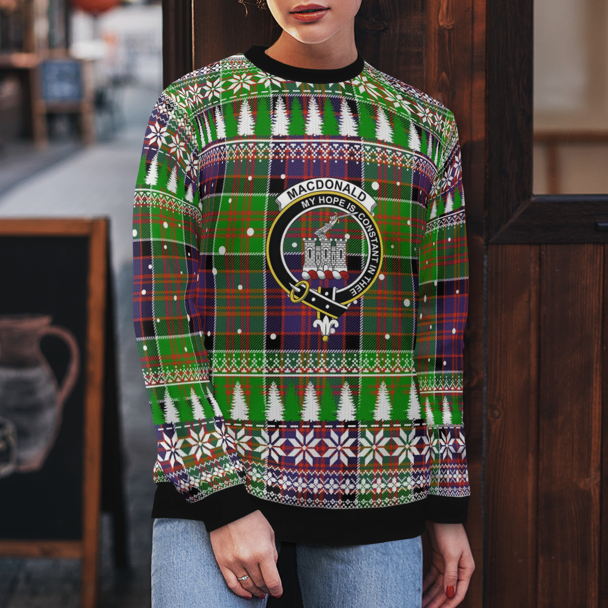 Clan MacDonald of Clanranald Crest Tartan Christmas Ugly Sweater LY44 MacDonald of Clanranald Crest Tartan Tartan Ugly Sweater   