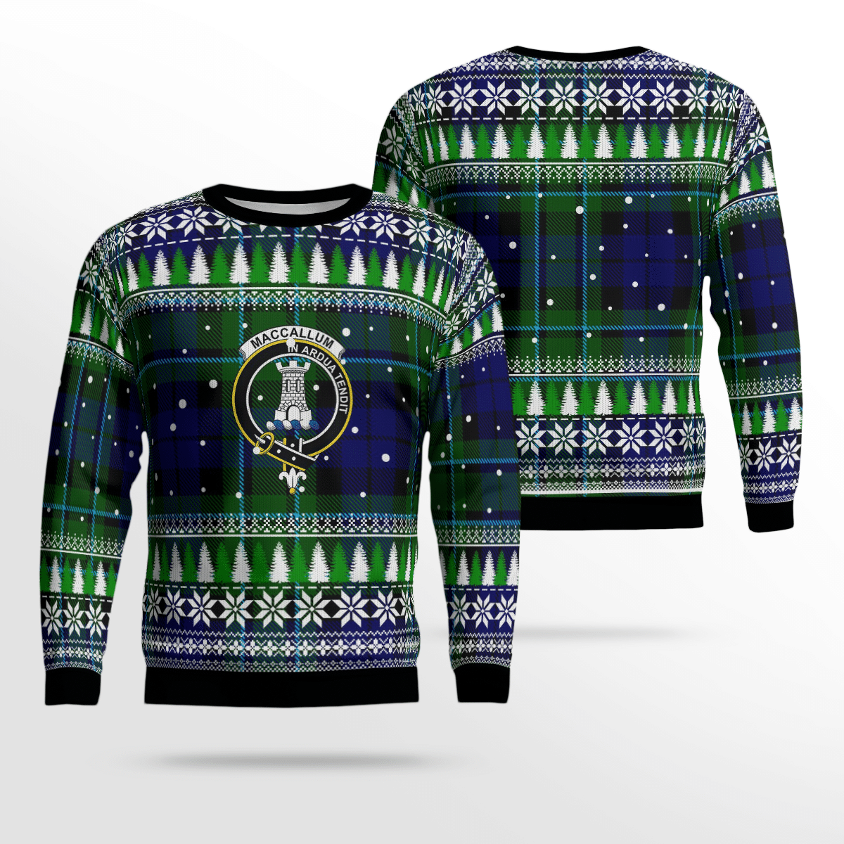 Clan MacCallum Modern Crest Tartan Christmas Ugly Sweater RL33 MacCallum Modern Crest Tartan Tartan Ugly Sweater   