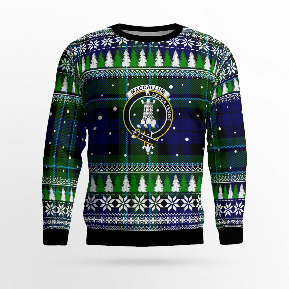 Clan MacCallum Modern Crest Tartan Christmas Ugly Sweater RL33 MacCallum Modern Crest Tartan Tartan Ugly Sweater   