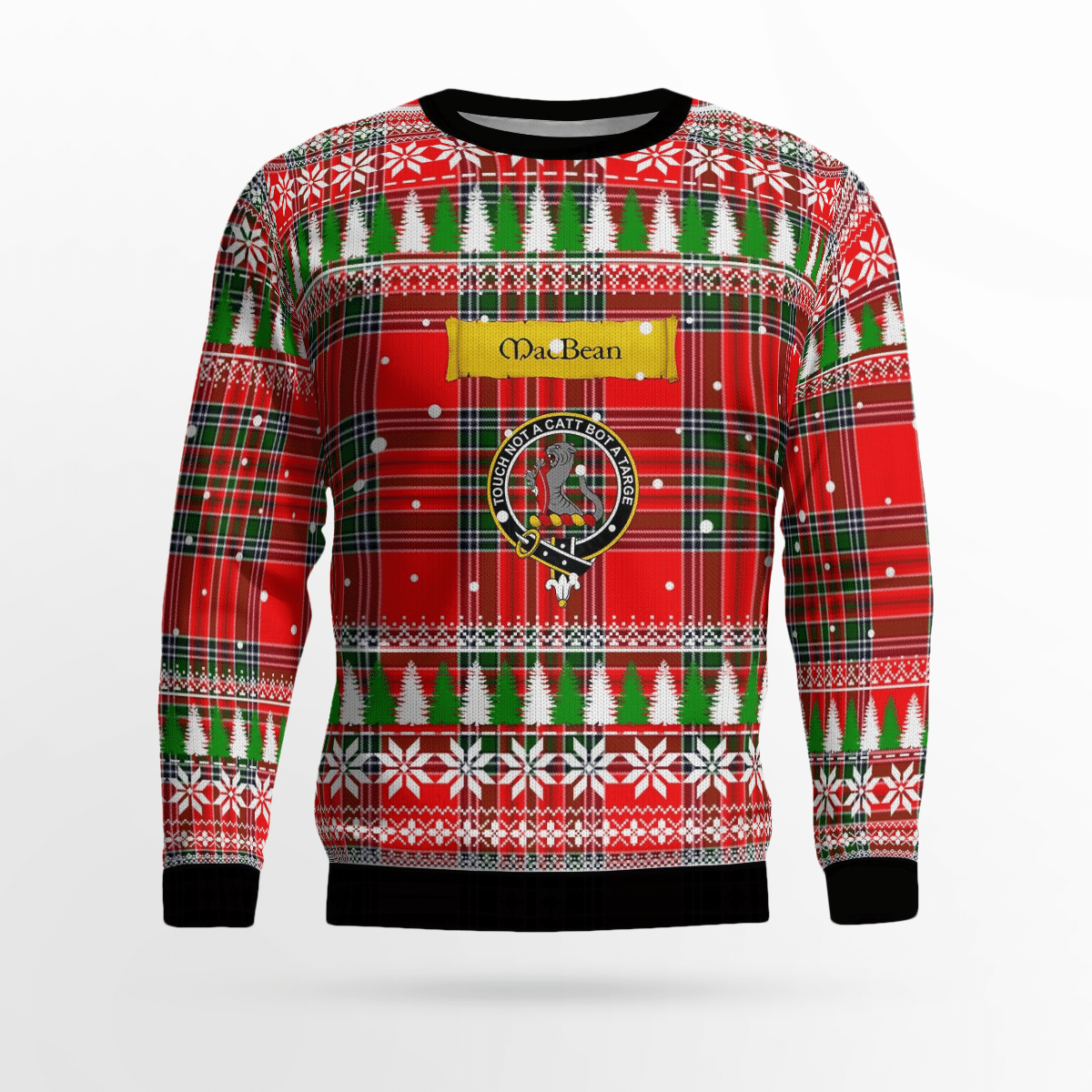 Clan MacBean Modern Crest Tartan Christmas Ugly Sweater JV40 MacBean Modern Crest Tartan Tartan Ugly Sweater   