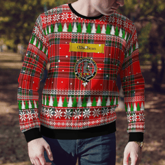 Clan MacBean Modern Crest Tartan Christmas Ugly Sweater JV40 MacBean Modern Crest Tartan Tartan Ugly Sweater   