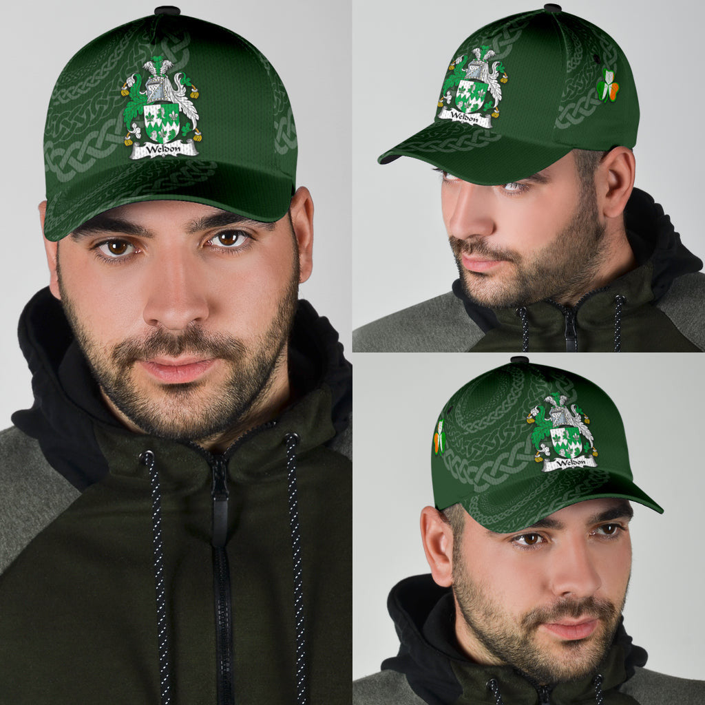 Clan Weldon Coat Of Arms - Irish Family Crest St Patrick's Day Classic CapBJ83 Classic Cap - Weldon Coat Of Arms St Patrick's Day Classic Cap Irish Cap   