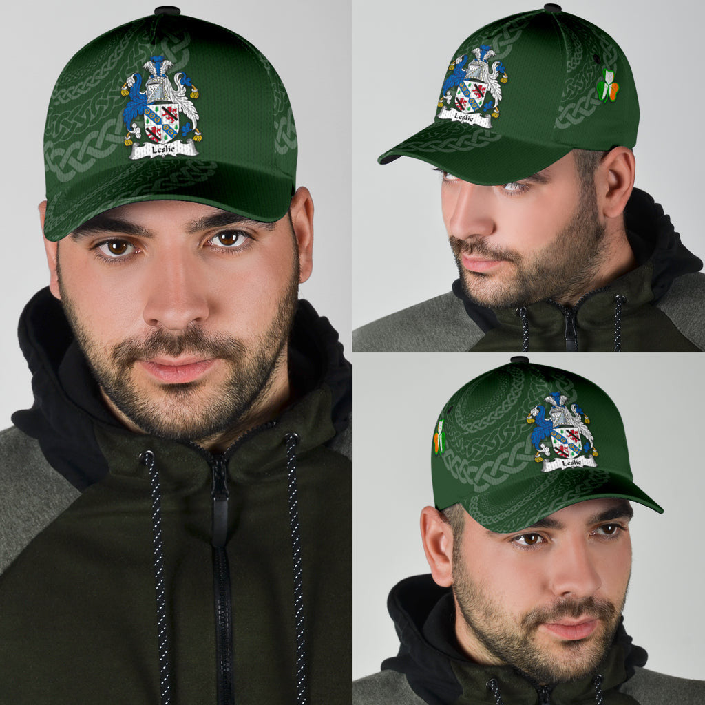 Clan Leslie Coat Of Arms - Irish Family Crest St Patrick's Day Classic CapXK39 Classic Cap - Leslie Coat Of Arms St Patrick's Day Classic Cap Irish Cap   