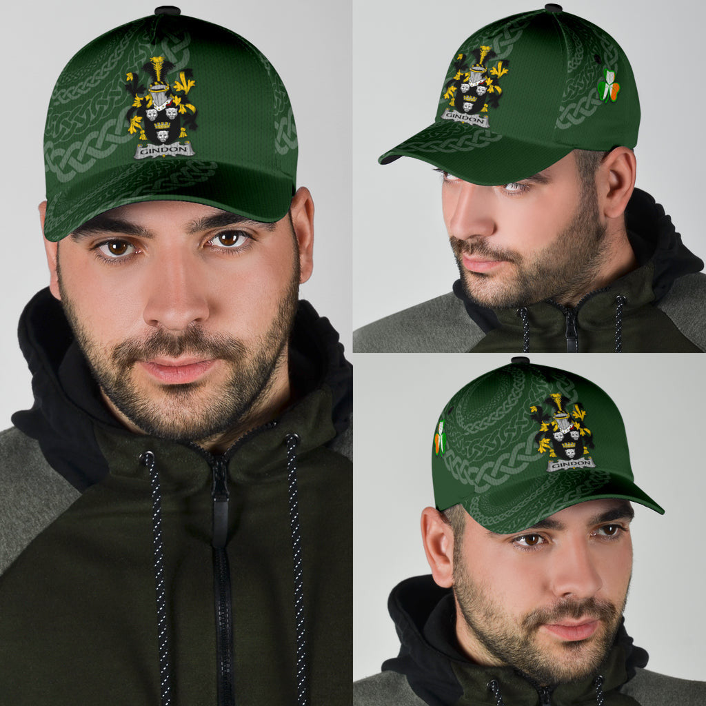 Clan Gindon Coat Of Arms - Irish Family Crest St Patrick's Day Classic CapGK45 Classic Cap - Gindon Coat Of Arms St Patrick's Day Classic Cap Irish Cap   