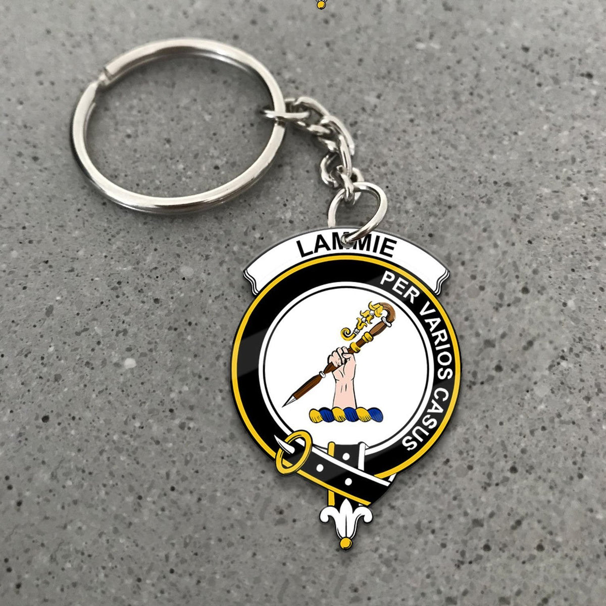 Clan Lammie Tartan Crest Keychain LN87 Clan Lammie Tartan Today   