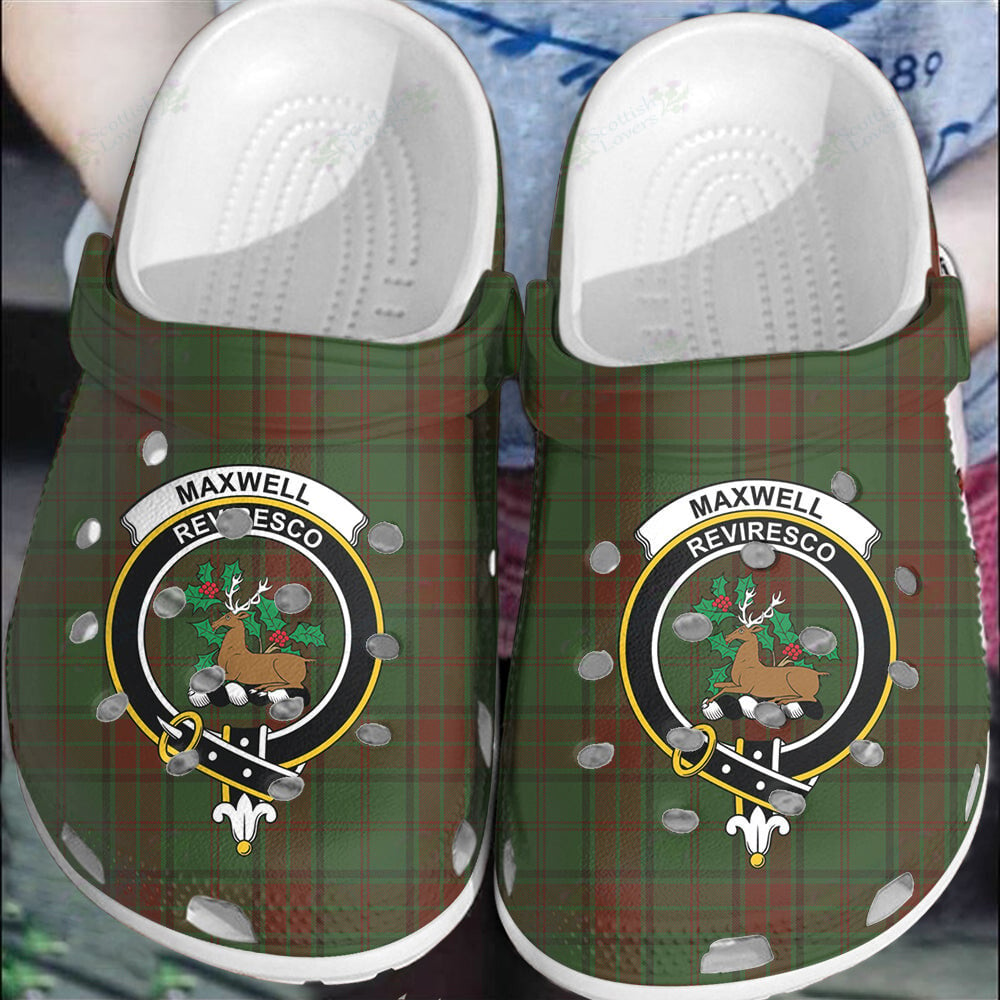 Clan Maxwell Hunting Tartan Crest Clogs Classic NR96 Maxwell Hunting Tartan Tartan Today   