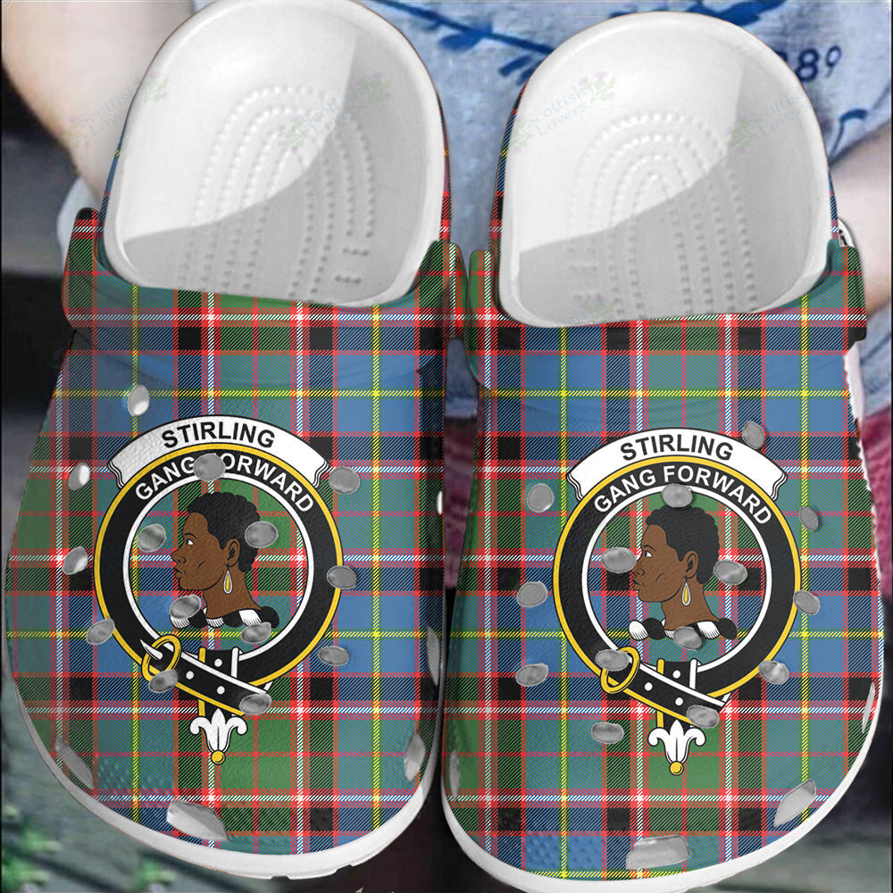 Clan Stirling & Bannockburn District Tartan Crest Clogs Classic IE31 Stirling & Bannockburn District Tartan Tartan Today   