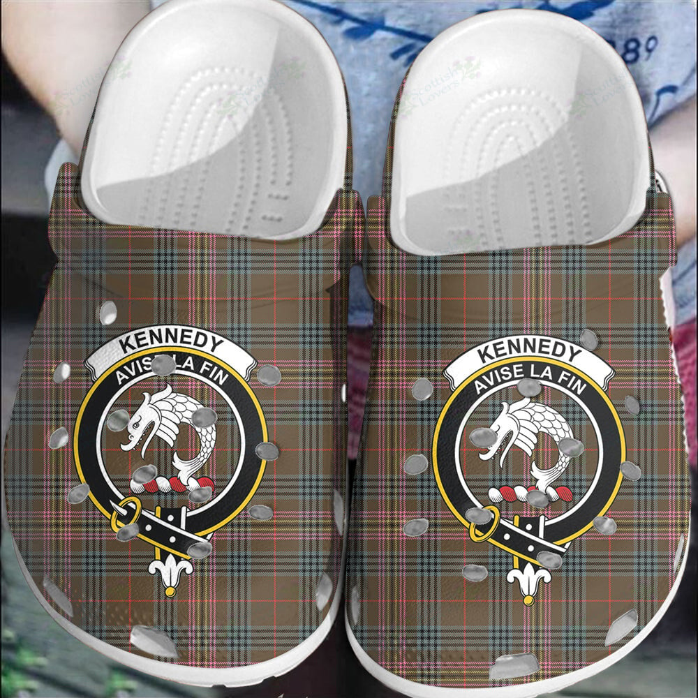 Clan Kennedy Weathered Tartan Crest Clogs Classic UL74 Kennedy Weathered Tartan Tartan Today   