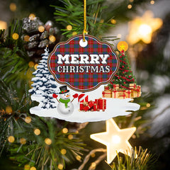 Clan Fraser Ancient "Merry Christmas" Tartan Acrylic Ornament XE48 Fraser Ancient Tartan Tartan Christmas   