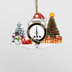 Clan Dalziel Crest Tartan Acrylic Christmas Ornament YP41 Dalziel Tartan Tartan Christmas   