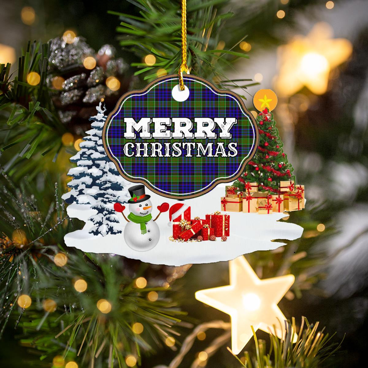 Clan Newman "Merry Christmas" Tartan Acrylic Ornament QX97 Newman Tartan Tartan Christmas   