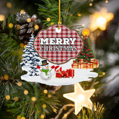 Clan Glasgow District "Merry Christmas" Tartan Acrylic Ornament XT48 Glasgow District Tartan Tartan Christmas   