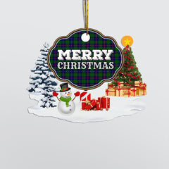 Clan Shaw Modern "Merry Christmas" Tartan Acrylic Ornament DZ98 Shaw Modern Tartan Tartan Christmas   