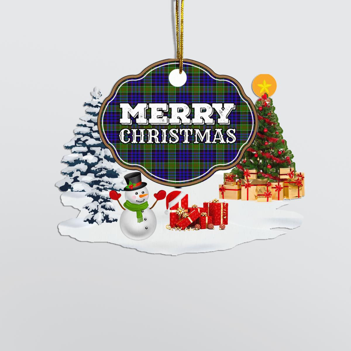 Clan Newman "Merry Christmas" Tartan Acrylic Ornament QX97 Newman Tartan Tartan Christmas   