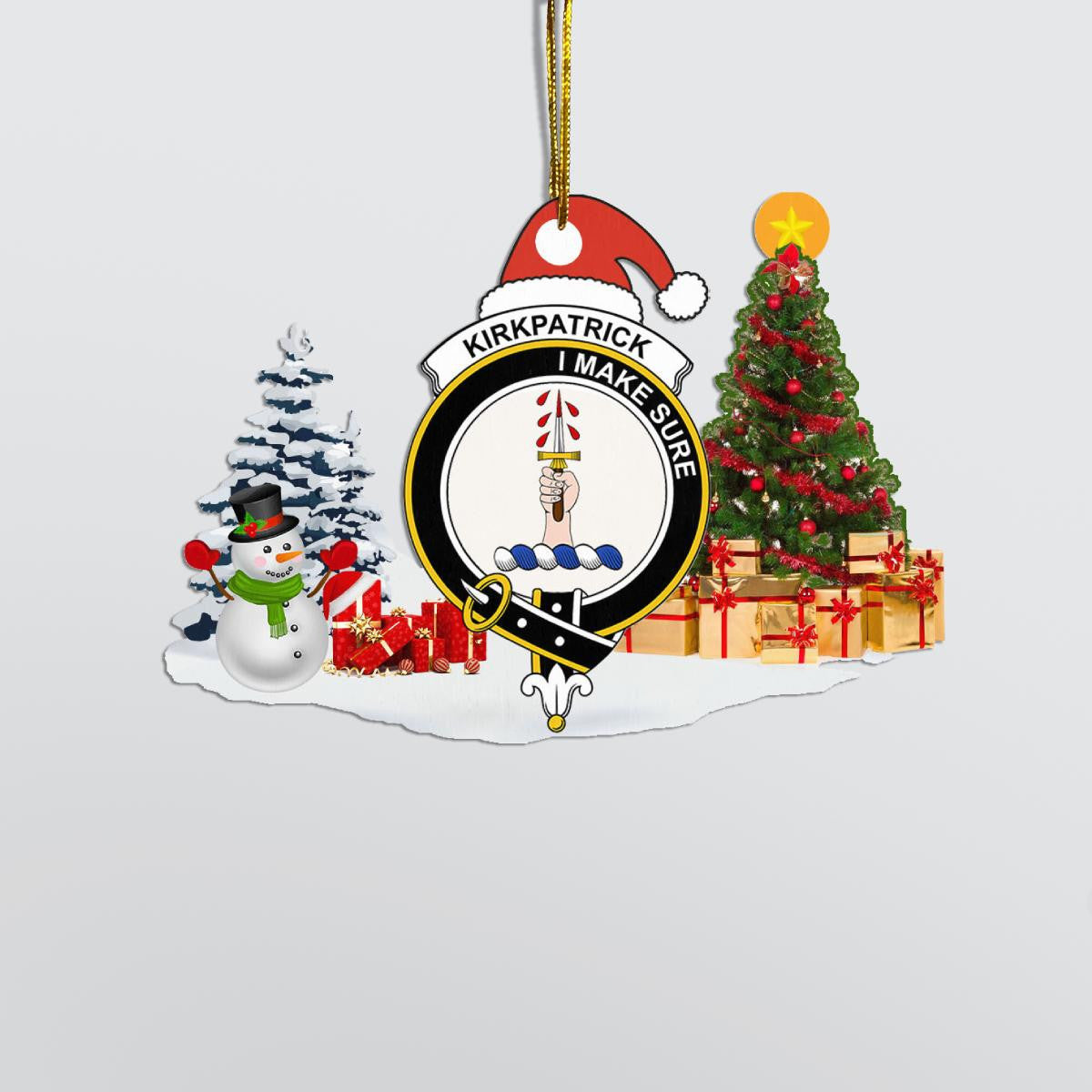 Clan Kirkpatrick Crest Tartan Acrylic Christmas Ornament TO34 Kirkpatrick Tartan Tartan Christmas   