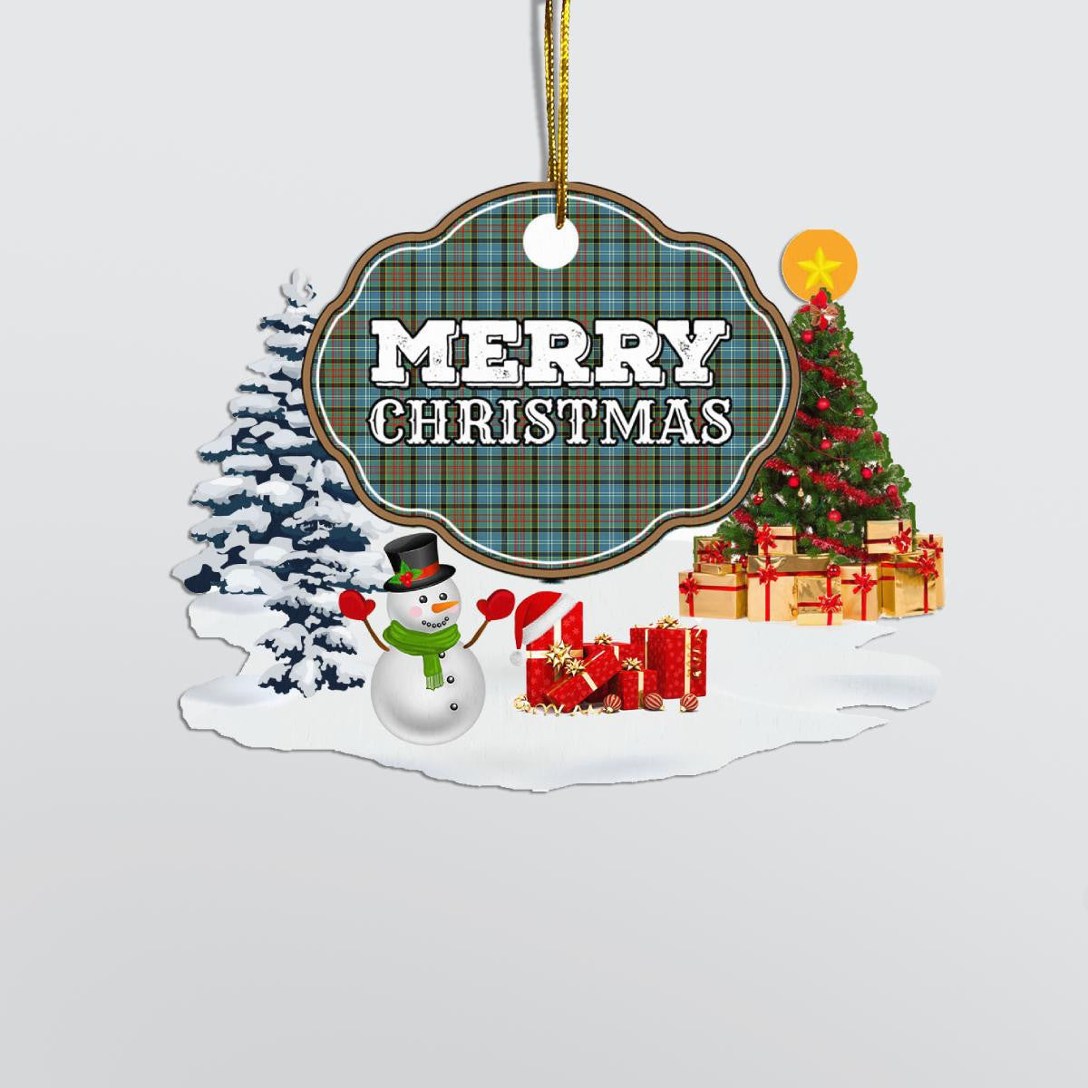 Clan Walkinshaw "Merry Christmas" Tartan Acrylic Ornament YK13 Walkinshaw Tartan Tartan Christmas   