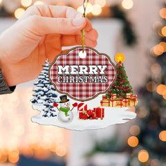 Clan Glasgow District "Merry Christmas" Tartan Acrylic Ornament XT48 Glasgow District Tartan Tartan Christmas   