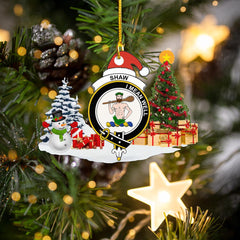 Clan Shaw (or Schaw) of Sauchie Crest Tartan Acrylic Christmas Ornament QF68 Shaw (or Schaw) of Sauchie Tartan Tartan Christmas   