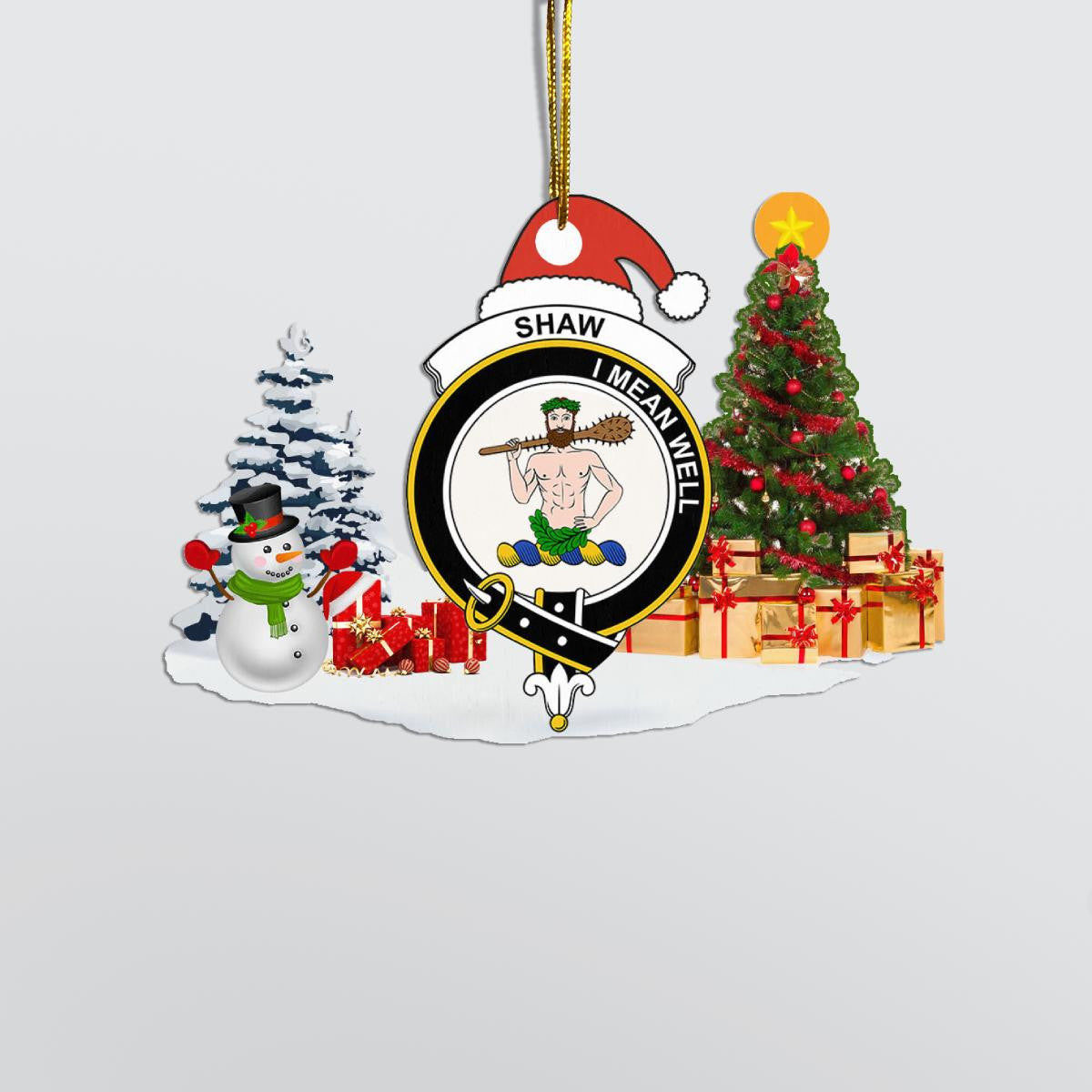 Clan Shaw (or Schaw) of Sauchie Crest Tartan Acrylic Christmas Ornament QF68 Shaw (or Schaw) of Sauchie Tartan Tartan Christmas   