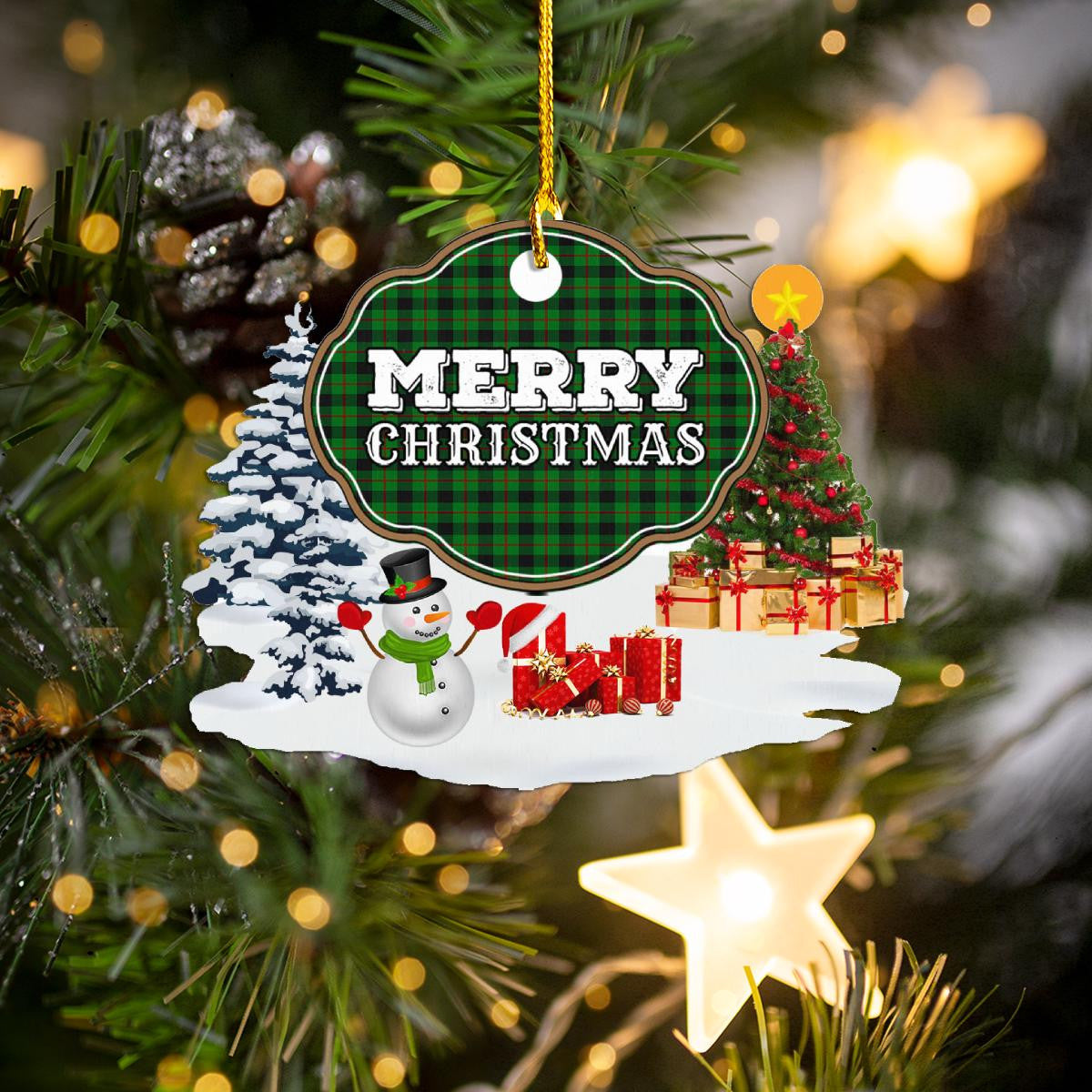 Clan Kincaid "Merry Christmas" Tartan Acrylic Ornament DP98 Kincaid Tartan Tartan Christmas   