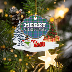 Clan Pitcairn Hunting "Merry Christmas" Tartan Acrylic Ornament AS70 Pitcairn Hunting Tartan Tartan Christmas   