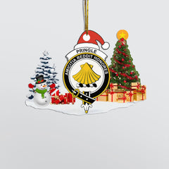 Clan Pringle Crest Tartan Acrylic Christmas Ornament ZM64 Pringle Tartan Tartan Christmas   