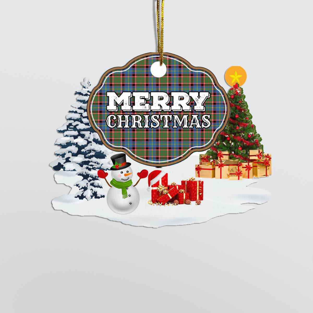 Clan Stirling (of Keir) "Merry Christmas" Tartan Acrylic Ornament IG20 Stirling (of Keir) Tartan Tartan Christmas   