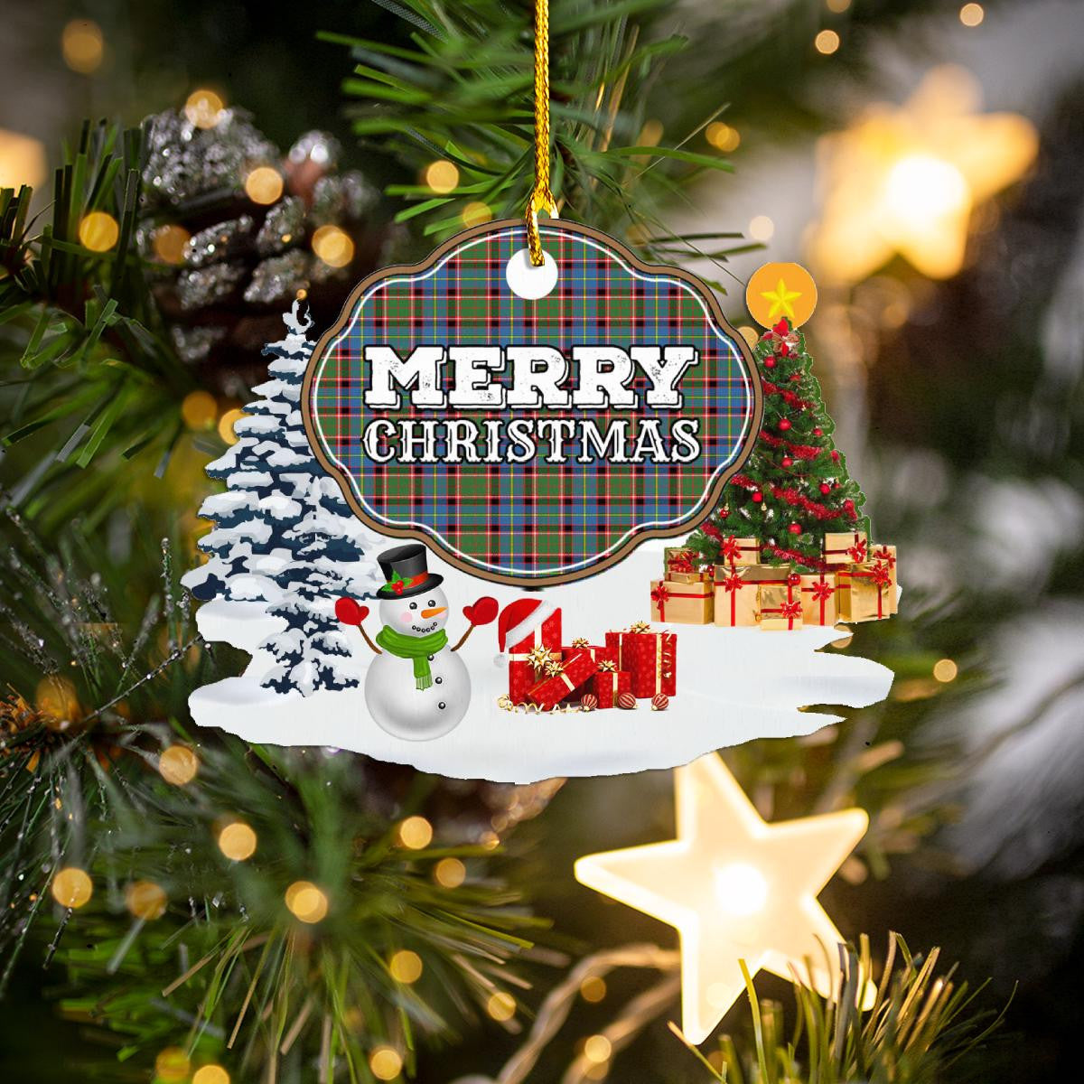 Clan Stirling (of Keir) "Merry Christmas" Tartan Acrylic Ornament IG20 Stirling (of Keir) Tartan Tartan Christmas   