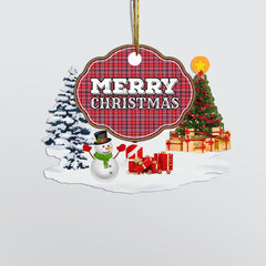 Clan Straiton Aderbeen "Merry Christmas" Tartan Acrylic Ornament UF40 Straiton Aderbeen Tartan Tartan Christmas   