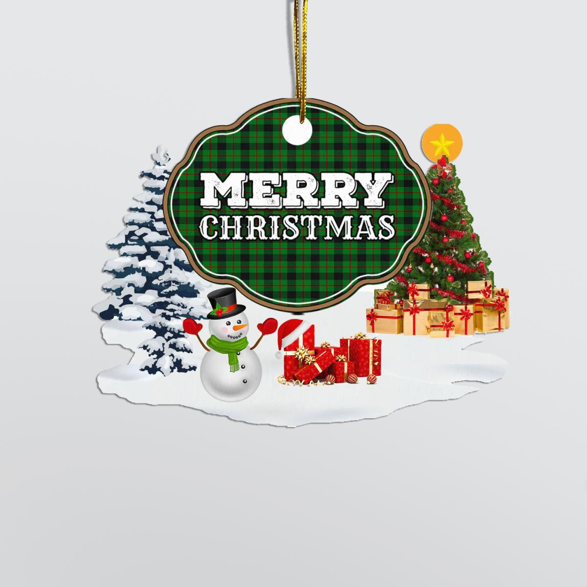 Clan Kincaid "Merry Christmas" Tartan Acrylic Ornament DP98 Kincaid Tartan Tartan Christmas   