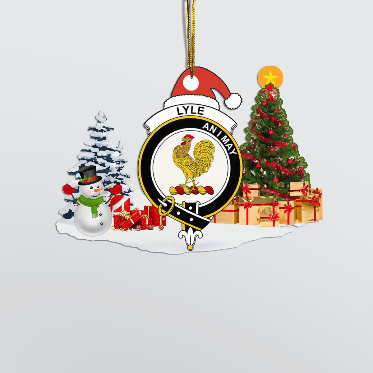 Clan Lyle Crest Tartan Acrylic Christmas Ornament KS62 Lyle Tartan Tartan Christmas   