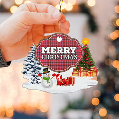 Clan Straiton Aderbeen "Merry Christmas" Tartan Acrylic Ornament UF40 Straiton Aderbeen Tartan Tartan Christmas   