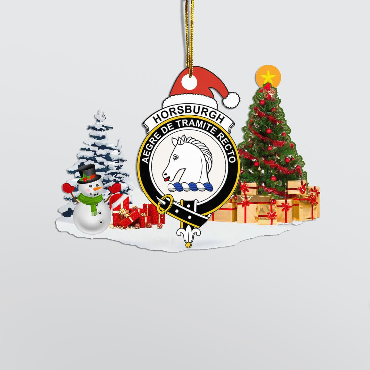 Clan Horsburgh Crest Tartan Acrylic Christmas Ornament FT91 Horsburgh Tartan Tartan Christmas   