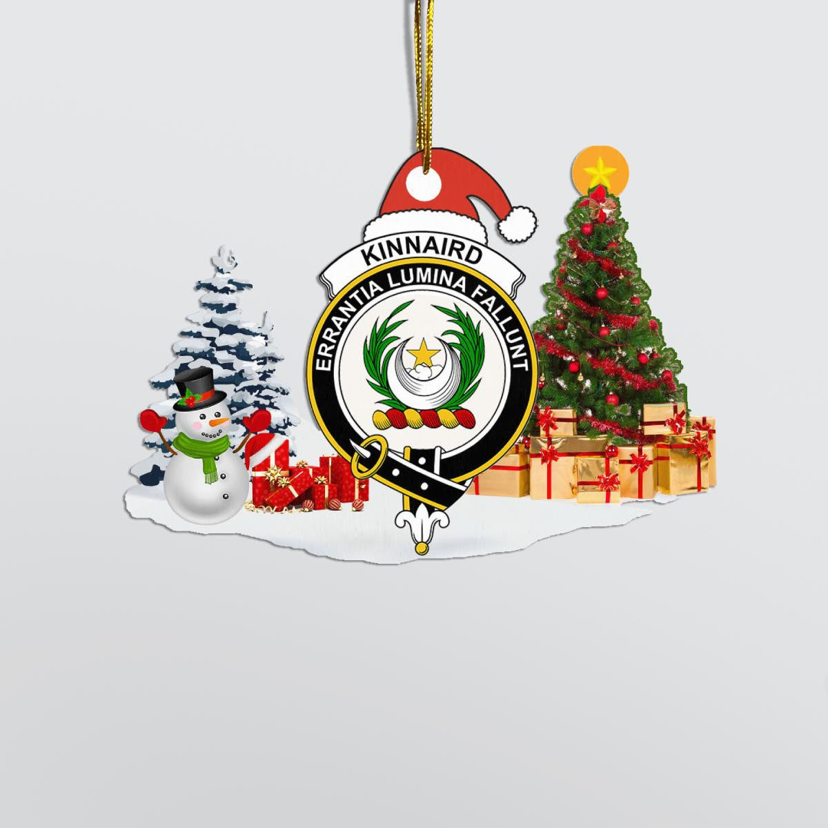 Clan Kinnaird Crest Tartan Acrylic Christmas Ornament WX25 Kinnaird Tartan Tartan Christmas   